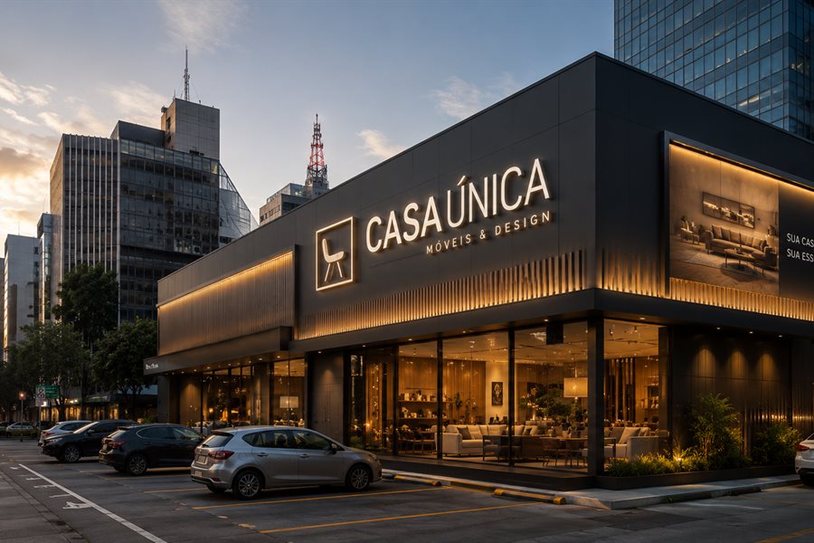 Fachada corporativa em ACM para empresa