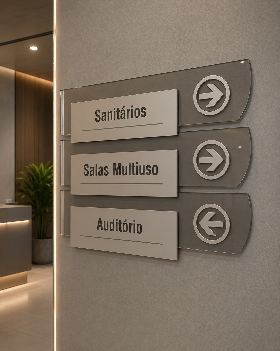 Sinalização interna para ambiente corporativo